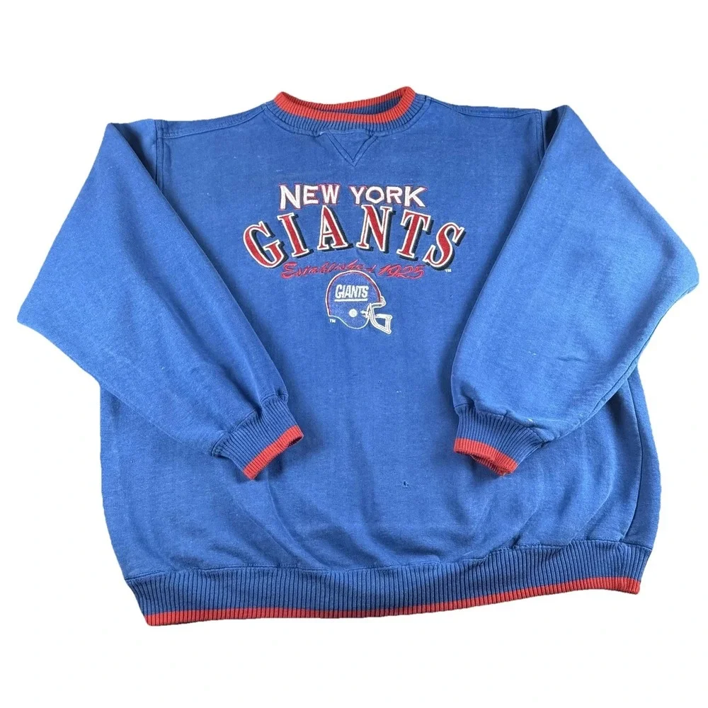Vintage New York Giants Sweatshirt Mens XL Blue NFL Football Logo Athletic 90s - Picture 1 of 11